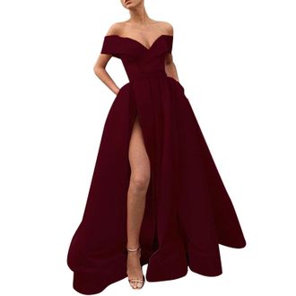 Generic Off-the-Shoulder Evening Dress Silk - Ball Gown Womens Elegant Sexy - Princess Dress Womens Prom Dress - Statin Ball Dresses A Line Evening Dresses Lo