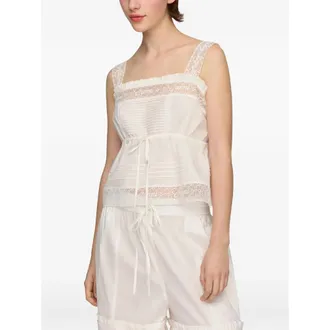 Ganni Lace-trim Drawstring Top