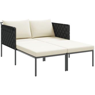 vidaXL Tumbona Con Coj&iacute;n 2-persona Antracita 115 X 153 X 69.5cm Acero Vidaxl