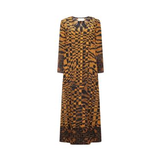 Pierre-Louis Mascia Maxi Dresses, female, Yellow, Size: XL Trapezio Dress