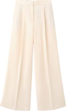 Mango Mariana Wide Leg Pants in Ecru at Nordstrom, Size 10