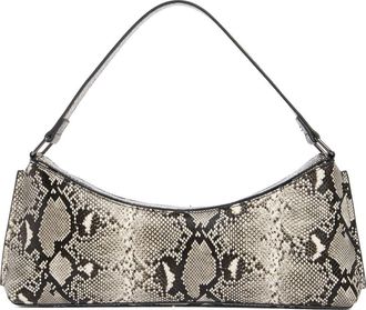 BCBGeneration Snakeskin Embossed Faux Leather Shoulder Bag in Black White Snake at Nordstrom Rack