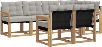 vidaXL Conjunto De Sof&aacute;s De Exterior 7 Uds. Blanco Y Gris Claro Vidaxl