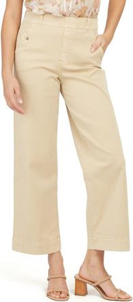 Spanx Stretch Twill Wide Leg Crop Pants in Almond at Nordstrom, Size X-Small