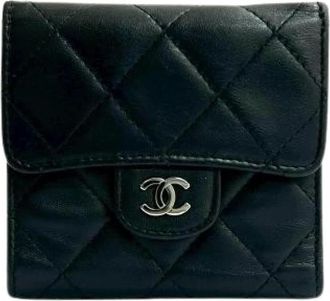 Chanel Pre-owned Wallets, female, Black, Size: ONE SIZE Pre-owned Vintage Leather Wallet
