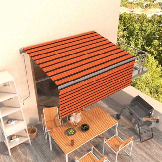 vidaXL Vidaxl - Toldo Retr&aacute;ctil Autom&aacute;tico Con Persiana Naranja/marr&oacute;n 3,5x2,5m