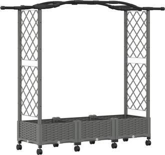 vidaXL Cama Elevada Con Trellis Y Techo Gris Claro 169 X 40 X 129 Cm Vidaxl