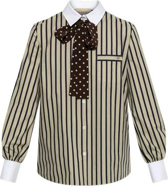 Valentino VLogo Stripe Shirt - Dames - Overhemden - Veelkleurig - S - Katoen - Overhemden