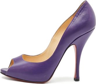 Christian Louboutin Leren pumps met open neus - Paars