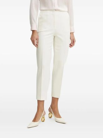 BOSS pleated-front trousers - women - Fabric - 38 - White
