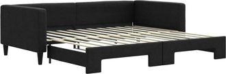 vidaXL Sof&aacute; Cama Nido Tela Negro 100x200 Cm Vidaxl