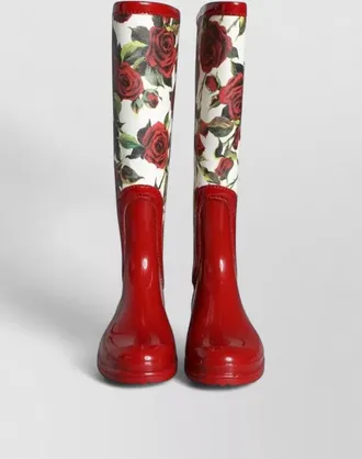 Dolce & Gabbana floral-print rubber knee-high boots