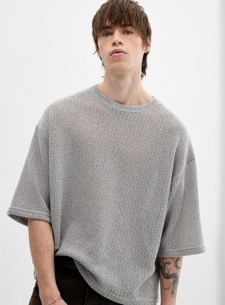 Djab Mens Oversized openwork knit T-shirt Imported from Seoul