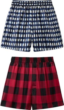 LilySilk Mens Silk Boxer Shorts Relaxed Fit Briefs with Hidden Placket Button Fly and Elastic Waist Checkered Pattern Underwear for Everyday Wear(Tartan Check 