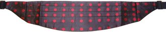 Dolce & Gabbana Mens Polka Dot Cummerbund Adjustable Strap - Dark Grey Silk - Size EU 48 (Mens)