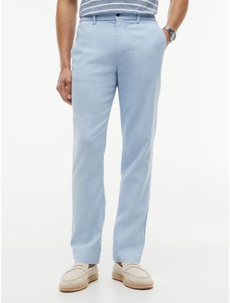 Tommy Hilfiger Mens Linen-Blend Straight Chino - Blue - 30W x 32L