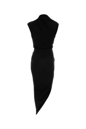 Balenciaga Womens Black Stretch Crepe Dress Exterior: Viscose Elastane Abiti