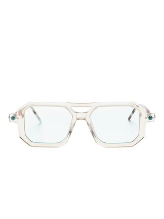 Kuboraum geometric sunglasses - unisex - Acetate - One Size - Neutrals