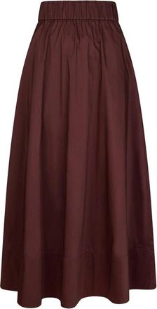 Neo Noir Bordeaux Poplin Shirt - Dames - Midirokken - Rood - L - Rokken