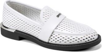 DKNY Rezzi Perforated Loafer in White at Nordstrom, Size 5.5