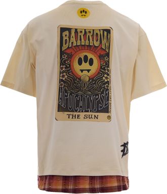 Barrow Mens T-Shirt The Sun Cream Cotton; Insert Viscose T-Shirts And Polos