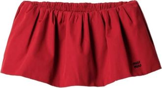 Miu Miu Red Logo Mini Skirt