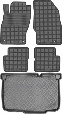 OEM Juego De Alfombrillas De Goma Para Coche Y Alfombrilla Para Maletero Para Opel Corsa D Hatchback (2006-2014)