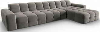 BLOOMINGLOFT 5-Sitzer Design Ecksofa Kendal Bezug: Grau