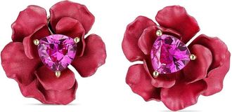 Anabela Chan Orecchini a clip Rose in oro vermeil 18 carati con zaffiri - Rosso