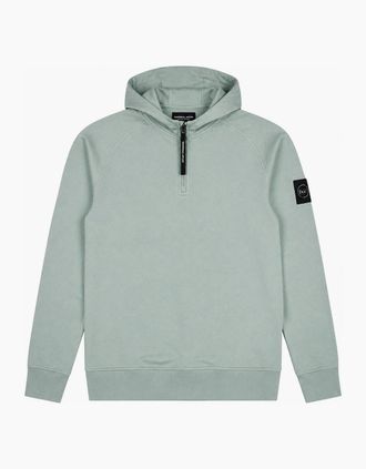 Marshall Artist Mens Marshall Artist Stanford Quarter Zip Hoodie Sage - Green - Size: 38