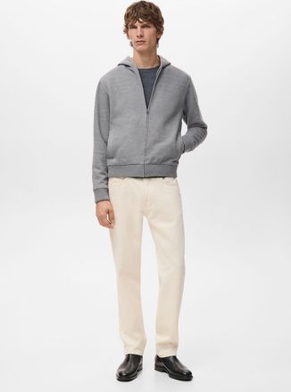 Mango Felpa cappuccio texture grigio chiaro vigor&eacute; - Uomo - XXL - MANGO MAN