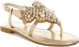 Rag & Co. Opazie Faux Pearl Sandal in Gold at Nordstrom Rack, Size 6.5