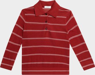 Vince Striped Pique Cotton Polo