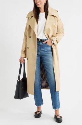 Caslon Cotton Trench Coat in Tan Shore at Nordstrom Rack, Size Medium