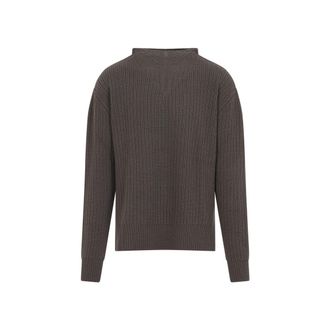 Rick Owens Ribbed High Neck Sweater With Contemporary Aesthetic