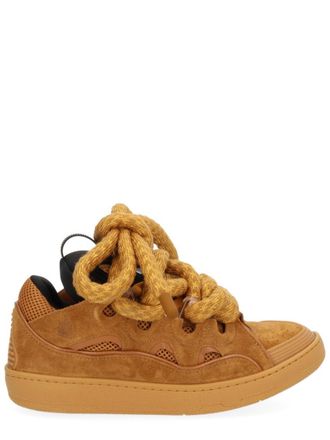 Lanvin Brown Solid Curb Sneakers