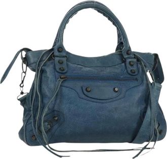 Balenciaga Pre-owned Handbags, female, Blue, Size: ONE SIZE Pre-owned Vintage Hand Bag