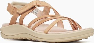 Merrell Womens Merrell Harbor Backstrap Leather Womens Tan Rose Sandals - Pink - Size: 8
