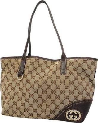 Gucci Brown Canvas Tote Bag (Pre-Owned)