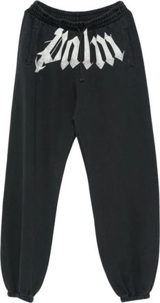 Palm Angels Big Waist Logo Trainingsbroeken - Heren - Sweatpants - Zwart - M - Katoen - Broeken