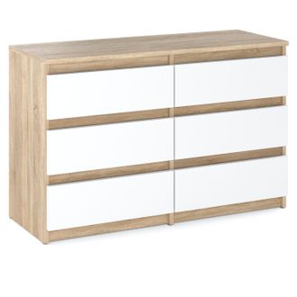 OEM Cassettiera Sonoma In Rovere Bianco Opaco, 100 Cm, Mobile Tv Per Soggiorno