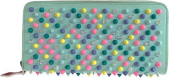 Christian Louboutin Blue Multi-Color Leather Long Wallet (Bi-Fold) (Pre-Owned)