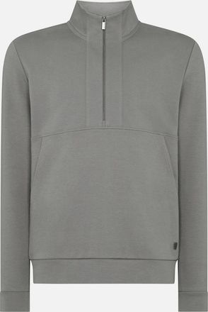 Remus Uomo Mens Remus Uomo Half-Zip Jersey Sweatshirt - Grey - Size: 40