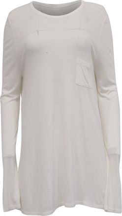 Alexander Wang Long Sleeve Top with Pocket in White Modal