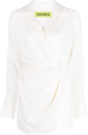Gauge81 Puno mini shirt dress - women - Linen/Flax/Viscose/Polyester/Elastane/Acrylic - 36 - White