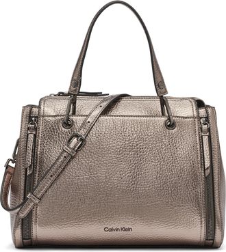 Calvin Klein Women Organization Satchel Elaine Bubble Lamb Novelty Shoulder Bag, Gunmetal, One Size