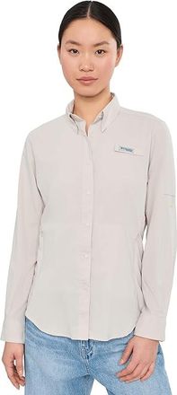 Columbia Tamiamitm II Long Sleeve Shirt Womens Long Sleeve Button Up Dark Stone : 2XL, Polyester