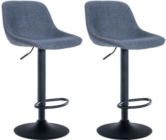 Clp Clp - Set De 2 Taburetes De Bar Loft Azul Tela
