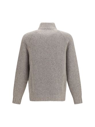 Brunello Cucinelli Mens High-Neck Cashmere And Silk Cardigan With Zip Marmo Kashmir-Capra Hircus Kashmir/capra Hircus; Sweater