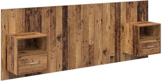 vidaXL Cabecero Con Mueble Con Caj&oacute;n 3 Pcs Madera Envejecida Vidaxl